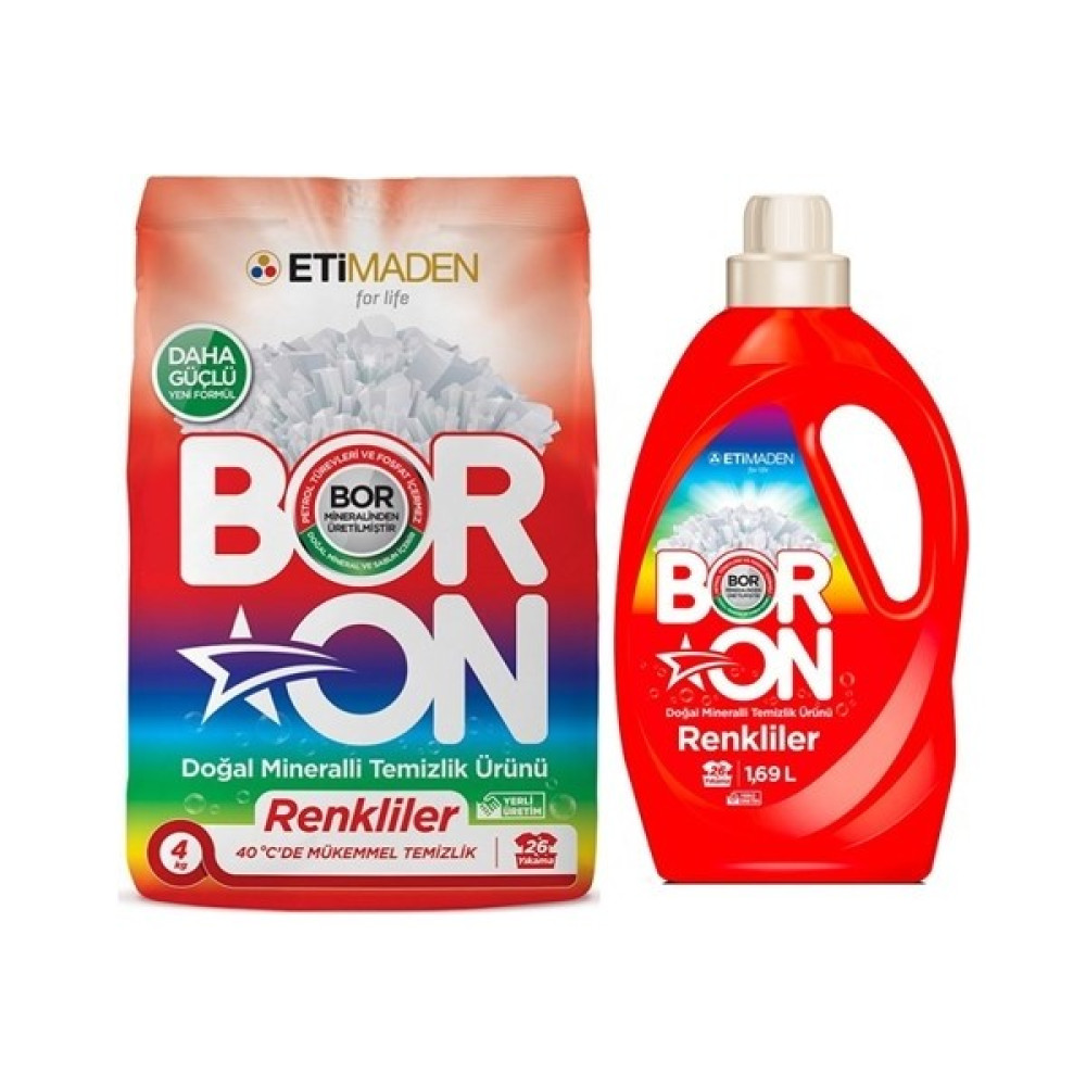 Boron Doğal Mineralli Toz Temizlik Ürünü Renkliler + Sıvı Temizlik Ürünü Renkliler Çamaşır Deterjanı Fiyatı