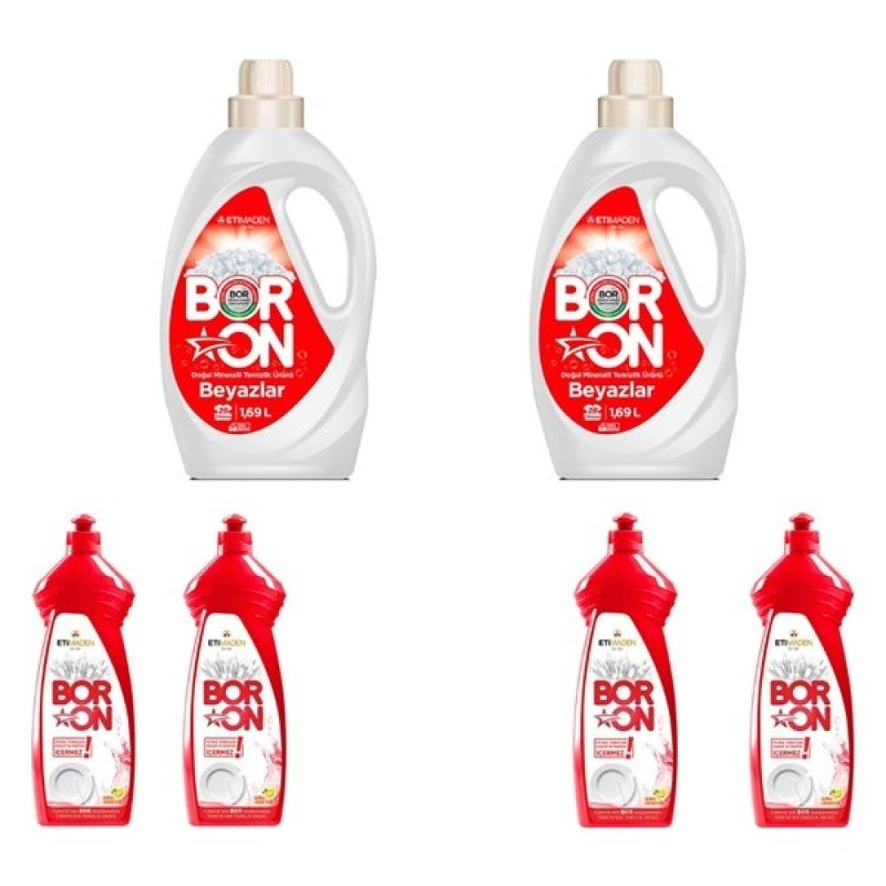 Boron Sıvı Çamaşır Temizlik 1,69 Lt 2 Doğal Temizlik Beyazlar + 4 Sıvı Elde Bulaşık 650ML Oto Boyaları Fiyatı