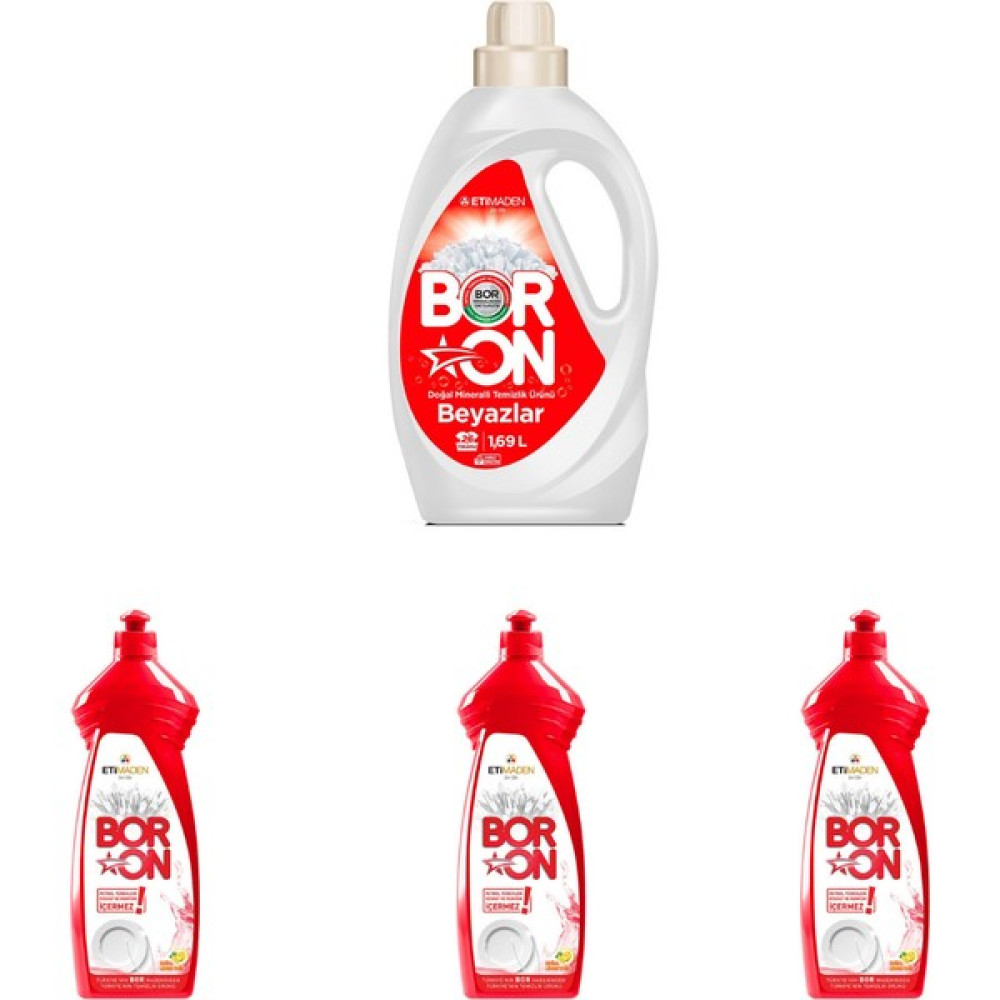 Boron Sıvı Çamaşır Temizlik 1,69 Lt Doğal Temizlik Beyazlar + 3 Sıvı Elde Bulaşık 650ML Oto Boyaları Fiyatı