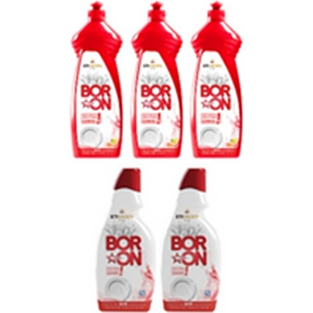 Boron Sıvı Elde Bulaşık Temizlik Ürünü 650 ml 3 Adet + Jel Bulaşık Makinesi Temizlik Ürünü 2 Adet - 1 lt Bulaşık Yıkama Fiyatı