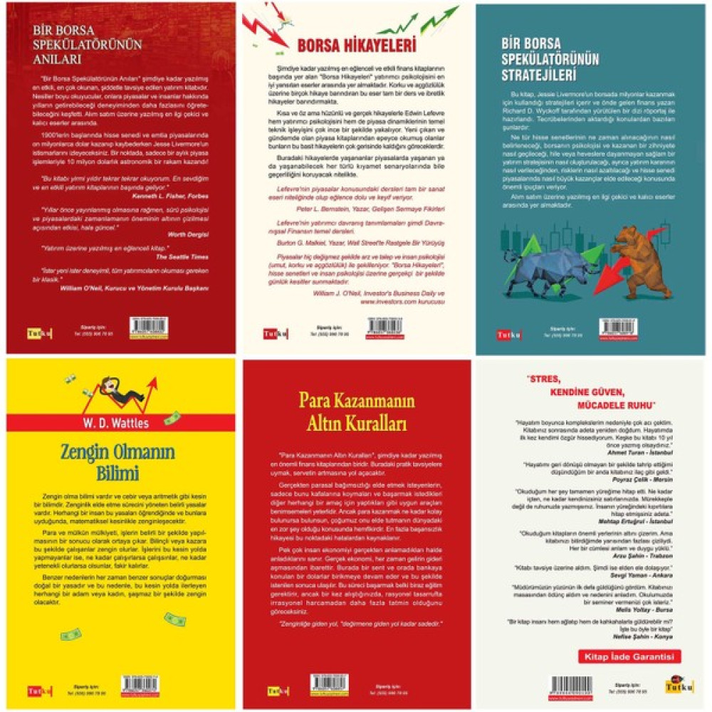 Borsa - Yatırımcı Seti-3 - 6 Kitap, Yatırım, Finans, Para, Borsa, Bir Borsa Spekülatörünün Anıları - Edwin Lefevre Ekonomi Pazarlama Kitapları Fiyatı