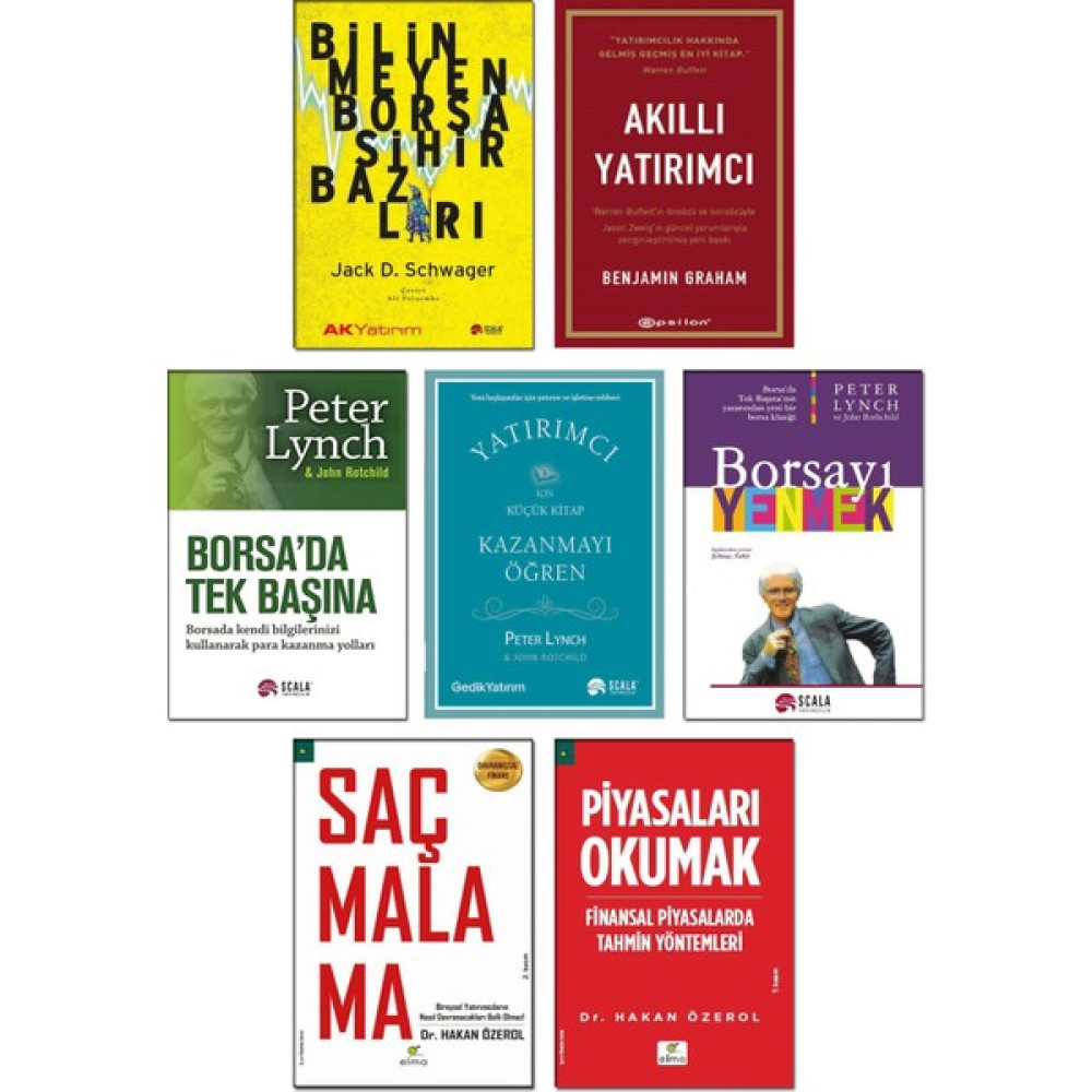 Borsada Tek Başına Peter Lynch + Borsayı Yenmek + Kazanmayı Öğren + Akıllı Yatırımcı + Bilinmeyen Borsa Sihirbazları + Saçmalama Davranışsal Finans... Muhasebe Finans Kitapları Fiyatı
