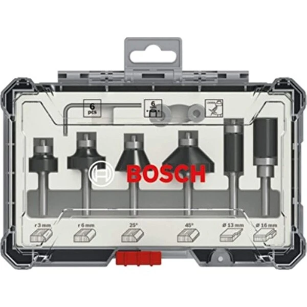 Bosch Freze Seti 6 Parça Karışık 6 MM Pro 2607017468 Eviyeler Fiyatı