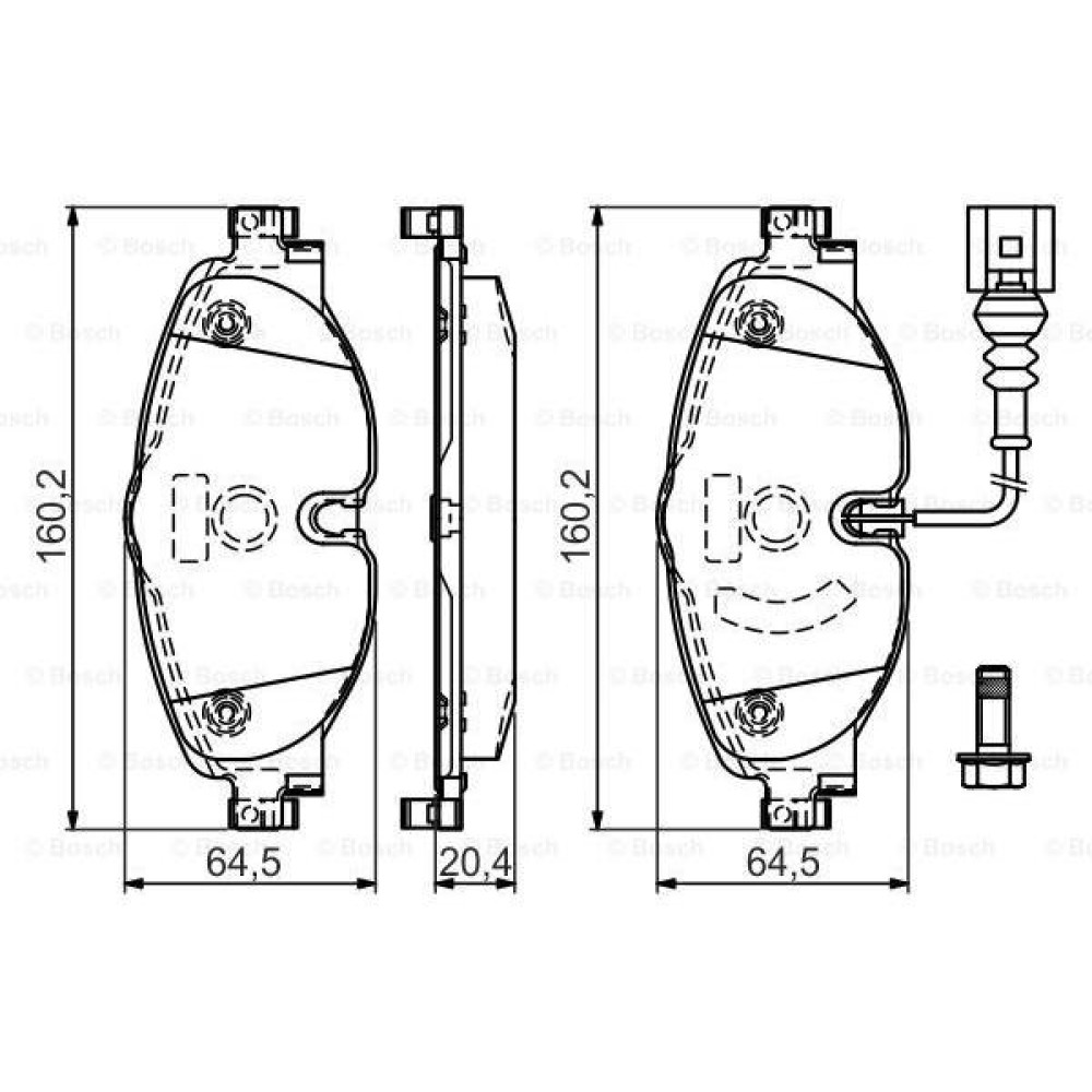 Bosch İkaz Kablolu Ön Disk Balata 160.2x64.5x20.4 MM - WVA 25086 - 0 986 494 660 Frenler Fiyatı