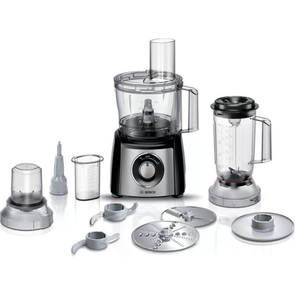 Bosch Kompakt Mutfak Robotu, 50 Fonksiyon, Karıştırma Kabı 2,3 L, Mikser 1,0 L, Evrensel Bıçak, Kesme ve Rendeleme (Ince, Ka),Parçalayıcı, Darbeli... Mutfak Robotları Fiyatı