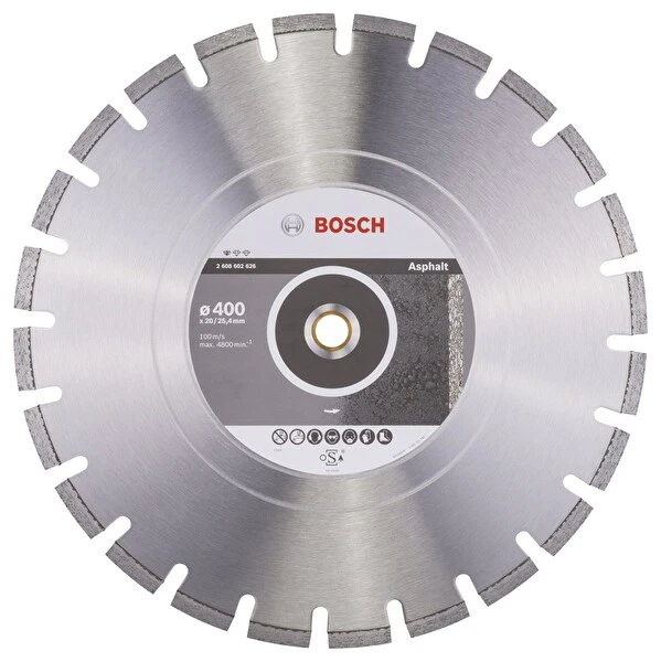 Bosch Standard Seri Asfalt İçin Elmas Kesme Diski 400x20/25-40x3.6x10 MM Eviyeler Fiyatı