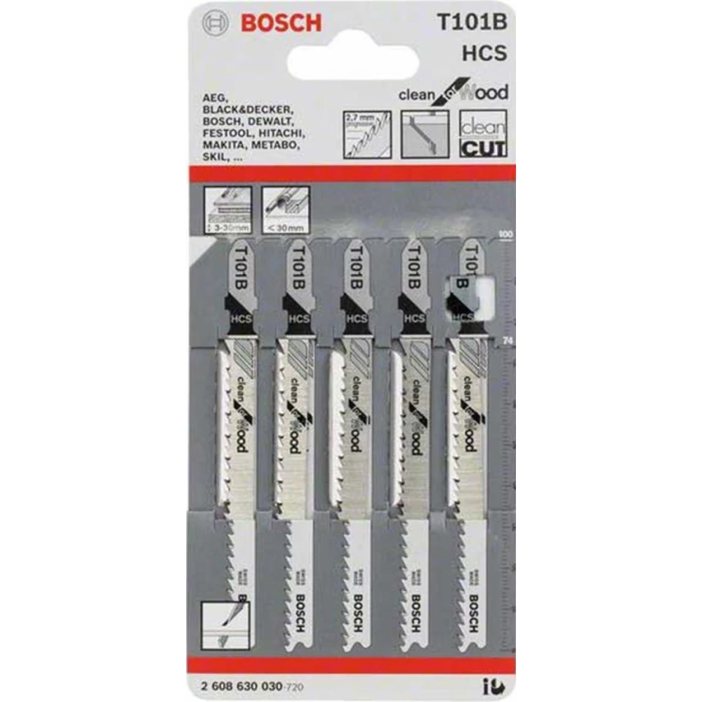 Bosch - Temiz Kesim Serisi Ahşap İçin T 101 B Dekupaj Testeresi Bıçağı - 5'Li Paket Tilki Kuyruğu Fiyatı