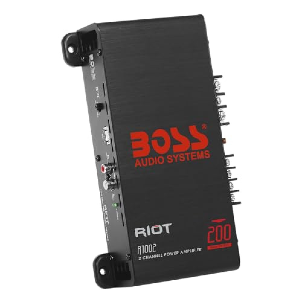 BOSS Audio Systems R1002 Riot Series Car Stereo Amplifier - 200 High Output, 2 Channel, Class A/B, 2/4 Ohm Stable, Low/High Level Inputs, Full Range, Use With Subwoofer Car Speakers & Subwoofer Fiyatı