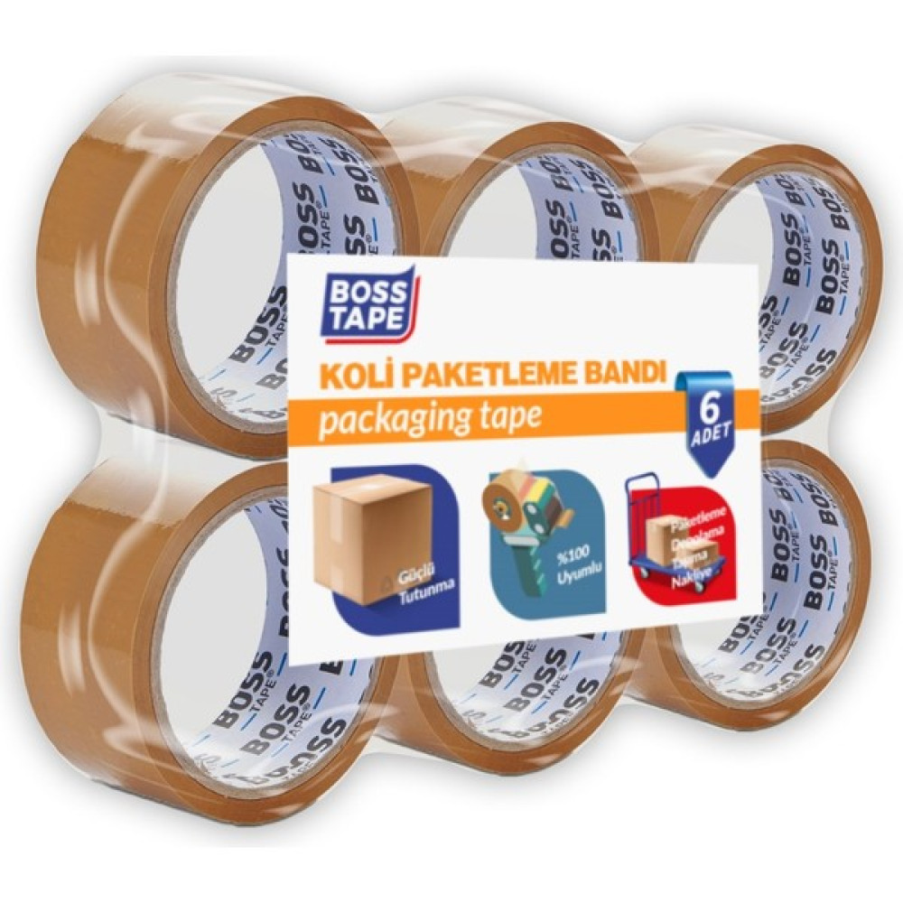 Boss Tape 6 Adet Taba 45MMX40M Koli Bandı Bant Fiyatı