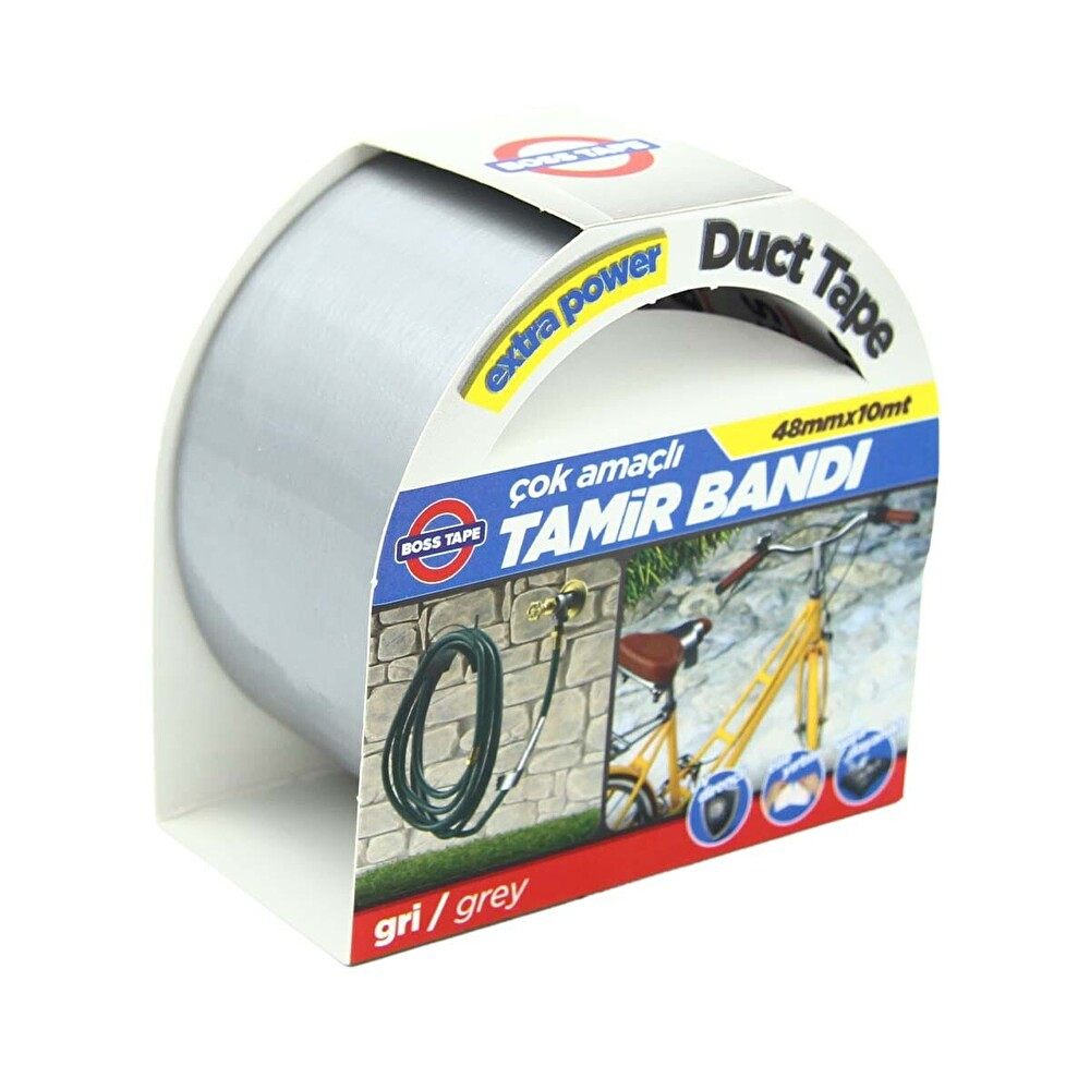 Boss Tape Duct Tape Tamır Bandı 48mmx10mt-Grı Nalburiye & Hırdavat Fiyatı