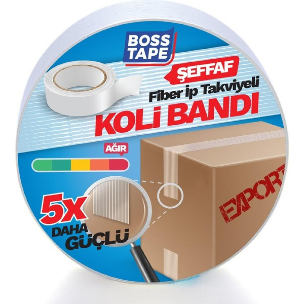 Boss Tape Ip Takviyeli Çok Güçlü Koli Bandı EN:45MM BOY:25MT Bant Fiyatı