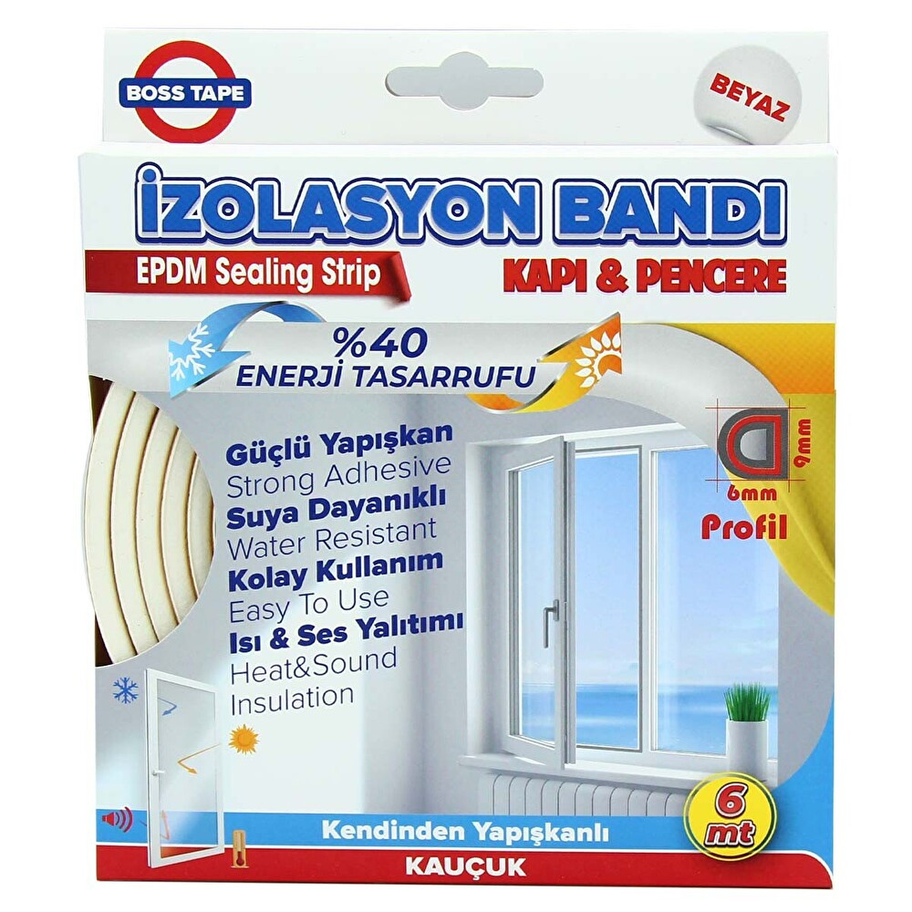 Boss Tape İzolasyon Bandı- 6mt Beyaz Nalburiye & Hırdavat Fiyatı