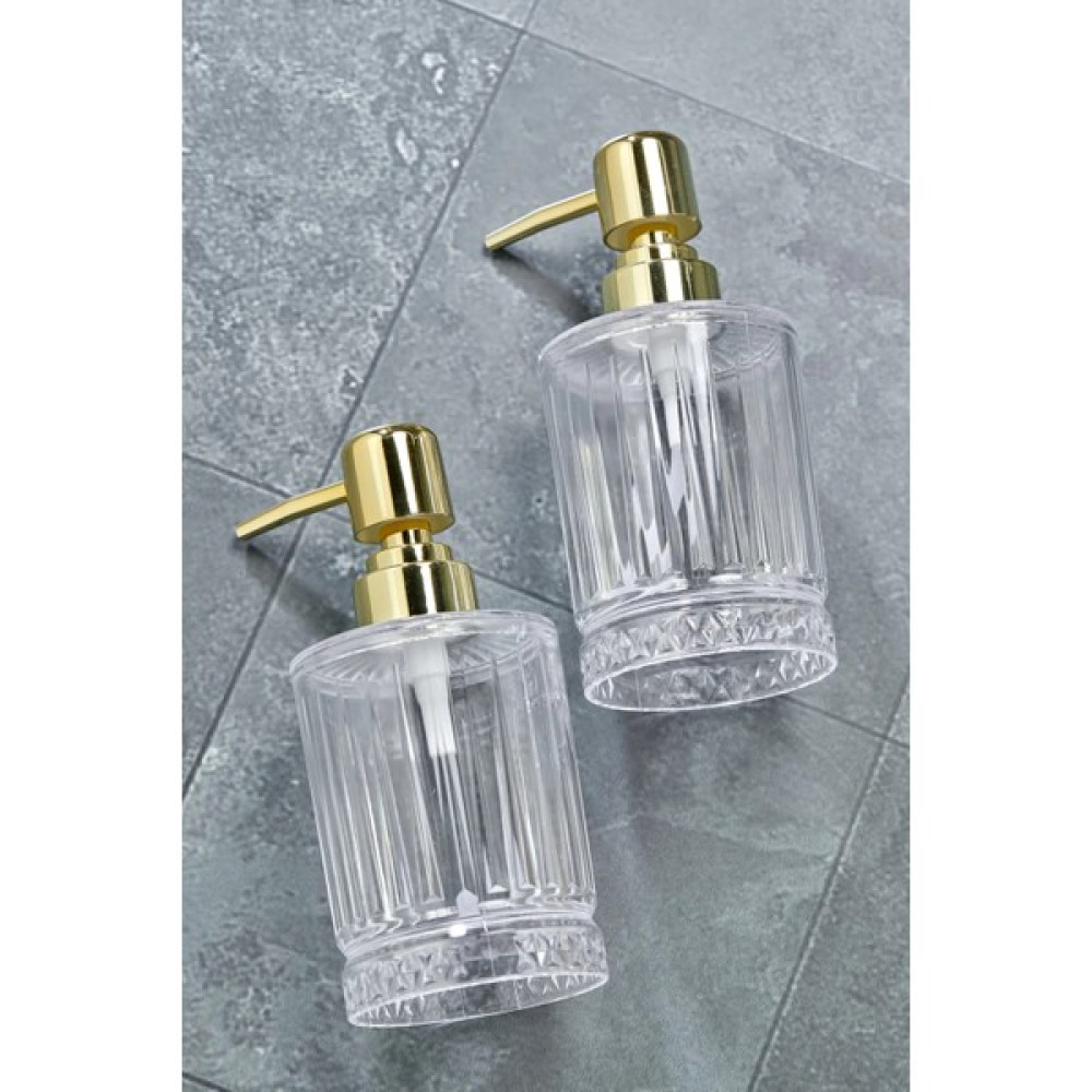 Bossio 2 Adet 200 ml Sıvı Sabunluk Kristal Banyo Mutfak Sıvı Sabunluk Set - Cam Değildir - Gold Sabunluk Fiyatı