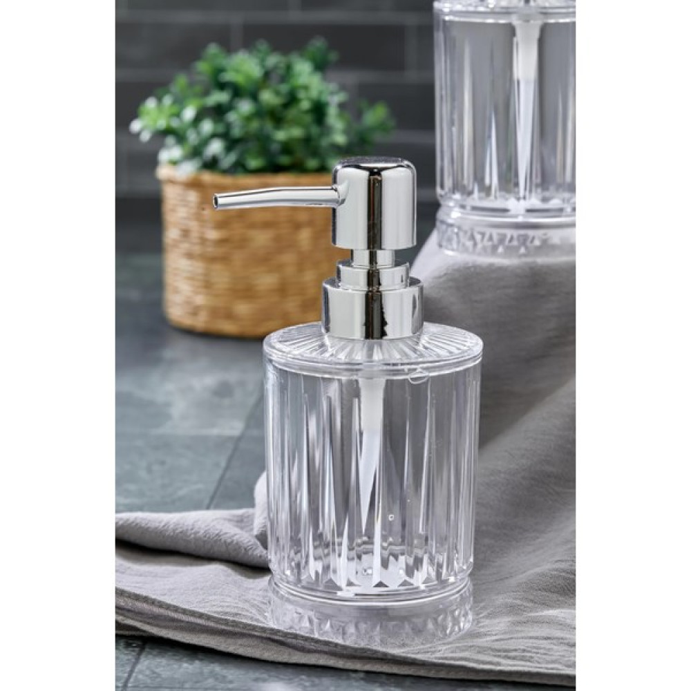 Bossio 200 ml Sıvı Sabunluk Kristal Banyo Mutfak Sıvı Sabunluk - Cam Değildir - Gümüş Sabunluk Fiyatı