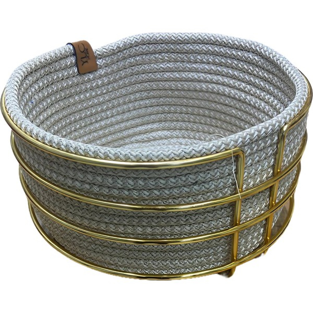 Bossio Lüks Hasır Ekmeklik, Yuvarlak Gold Metal Ekmek Sepeti Lüks Meyve Sepeti - Krem Rengi - 20,5 x 20,5 x 12 Mutfak Tekstili Fiyatı
