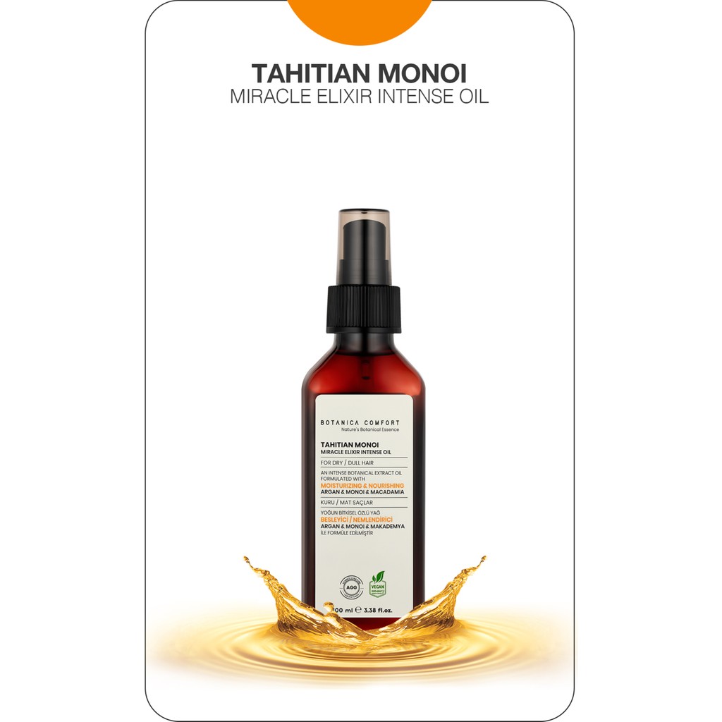 Botanica Comfort Nourishing Bakım Yağı 100 ml Monoi Argan ve Makademya Yağ İçerikli Kuru ve Yıpranmış Saçlar İçin Diğer Fiyatı