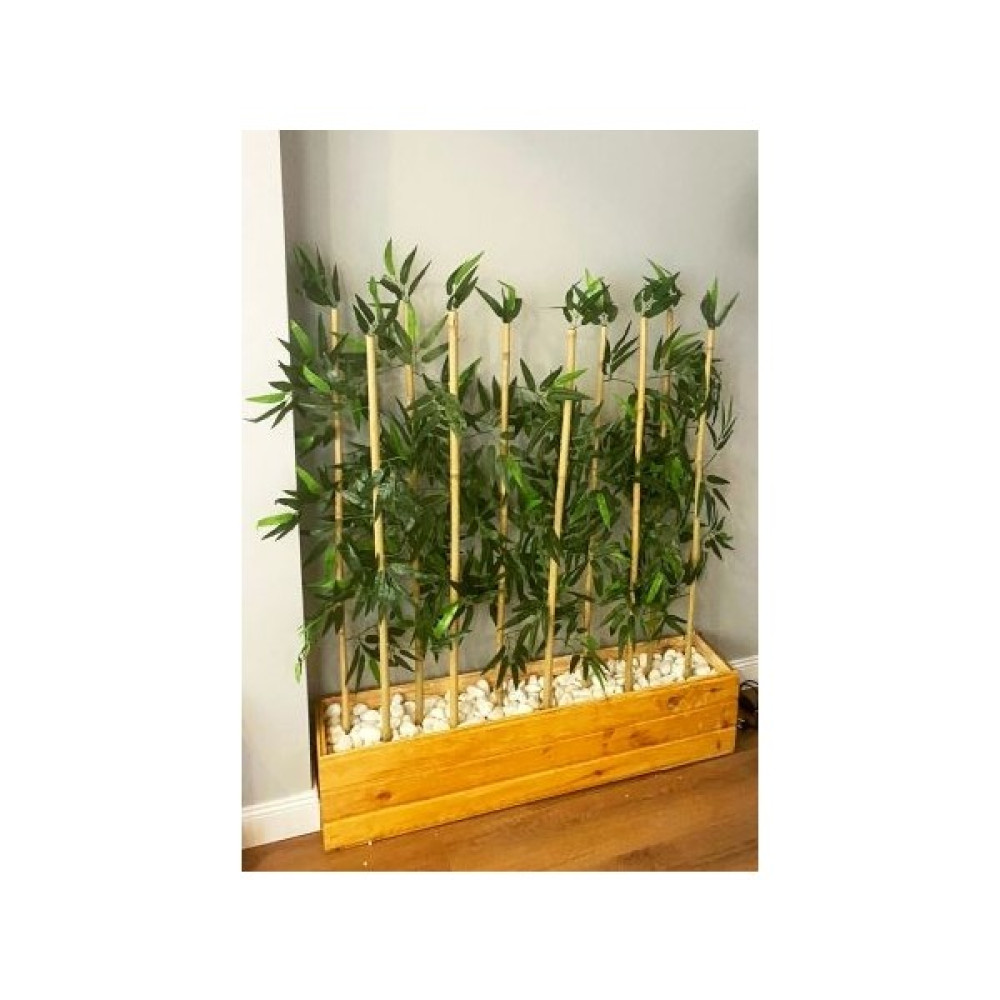 Botanik Bahçesi 1 mt Boy Yapay Bambu Ağaci Ahşap Çam Firinlanmiş Lambi̇ri̇ Saksida Bamboo Çi̇çek - Yok Bitki Fiyatı