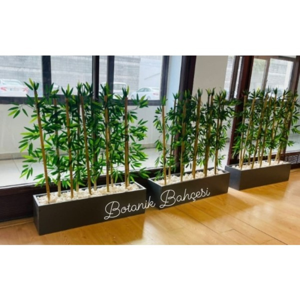 Botanik Bahçesi Yapay Bambu Bamboo Ağacı 1 mt Boy Bambu Çubuklar 3 Set Antrasit Ahşap Saksıda Iç Mekan Ev & Dekorasyon Aksesuarları Fiyatı