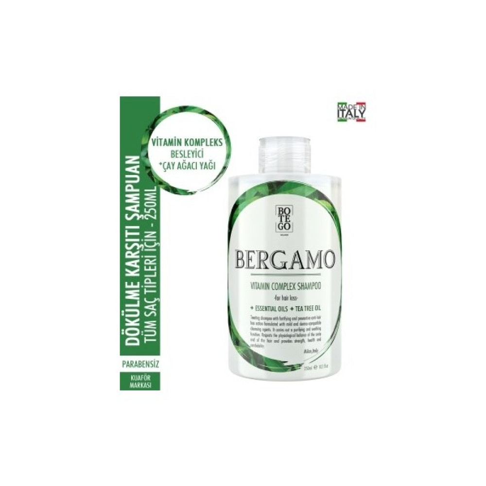 Botego Bergamo Vitamin Complex Dökülme Önleyici Şampuan 250 ml Dökülen Saçlar, Hassas Baş Derisi Şampuan ve Saç Kremi Fiyatı