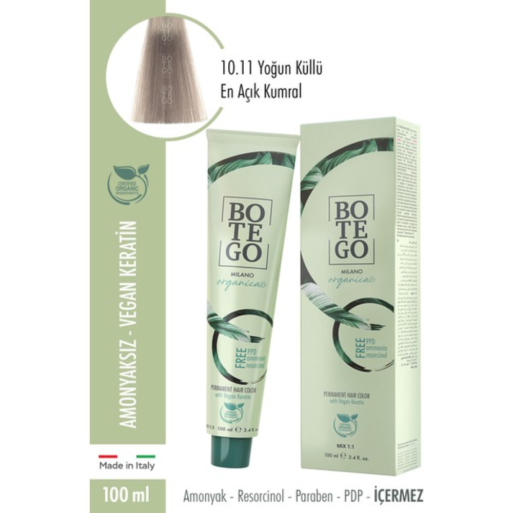 Botego Milano Organica Krem Boya 10.11 Yoğun Küllü En Açık Kumral 100 Ml Oto Boyaları Fiyatı