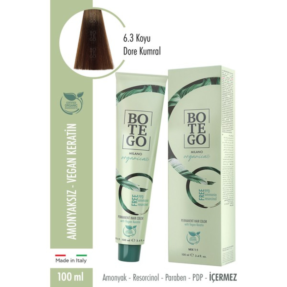Botego Milano Organica Krem Boya 6.3 Koyu Dore Kumral 100 Ml Oto Boyaları Fiyatı