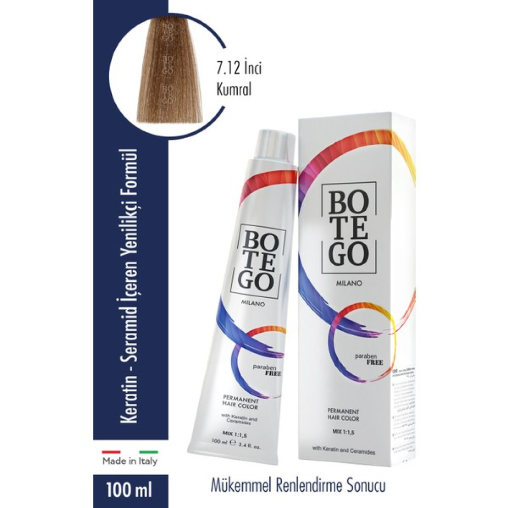 Botego Milano Profesyonel Krem Boya 7.12 Inci Kumral 100 ml Oto Boyaları Fiyatı