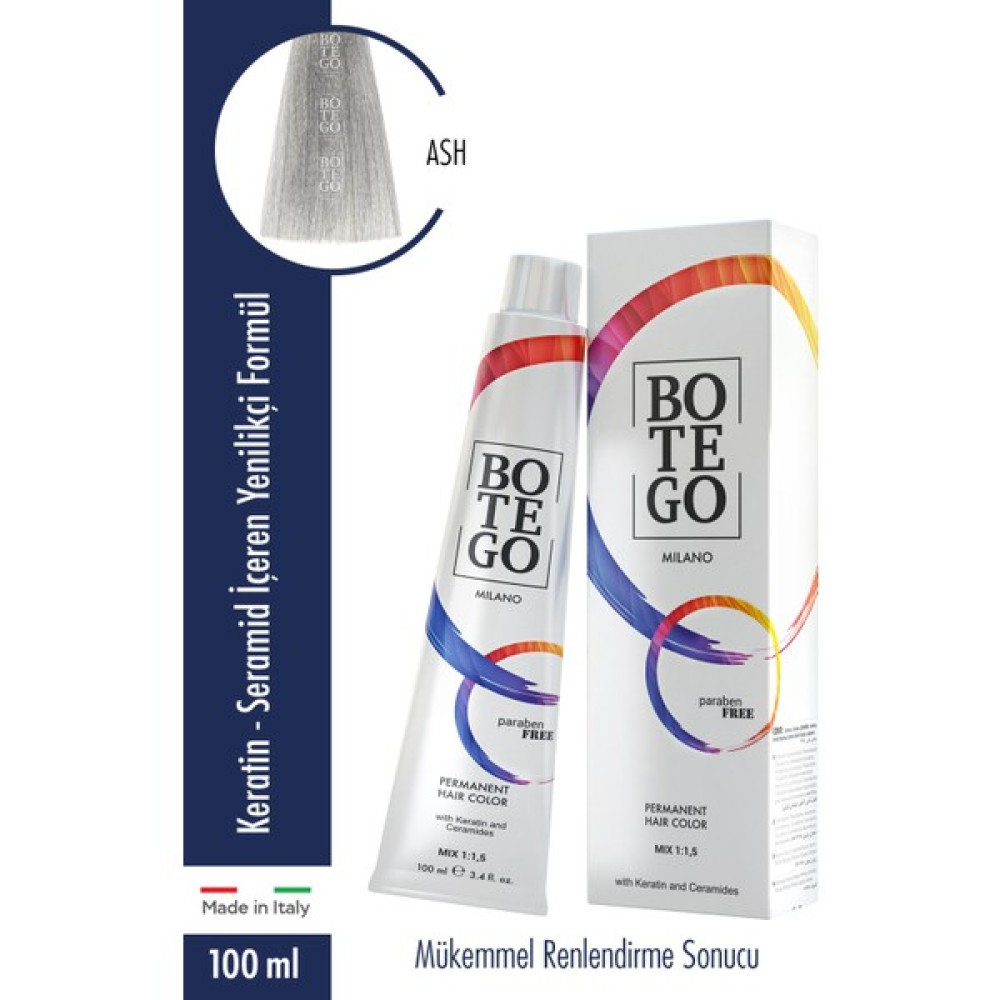 Botego Milano Profesyonel Krem Boya Ash 100 ml Oto Boyaları Fiyatı