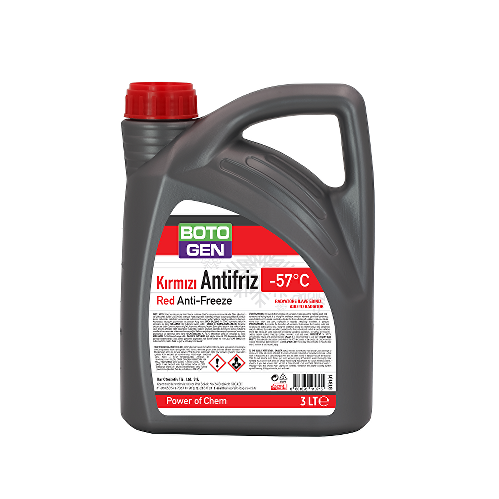 BOTOGEN ANTIFRIZ KIRMIZI -57 C 3LITRE Antifiriz Fiyatı