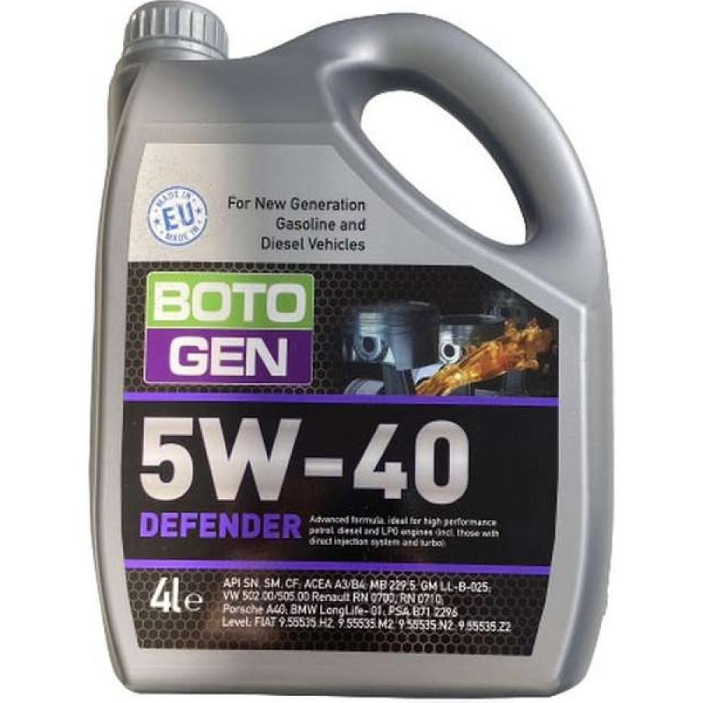 Botogen Defender 5W40 4 Litre Motor Yağı ( Üretim Yılı: 2022 ) Motor Yağı Fiyatı