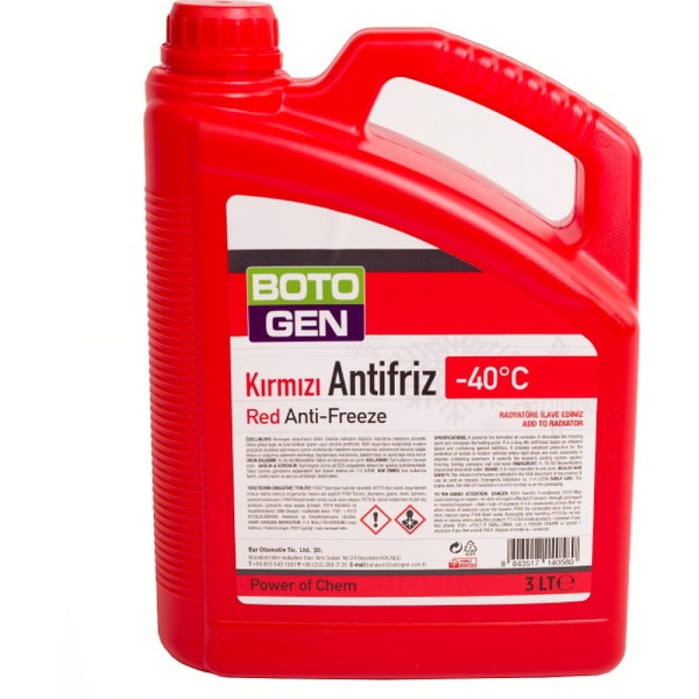Botogen Kırmızı Antifiriz -40 (Üretim Yılı: 2022) Antifiriz Fiyatı