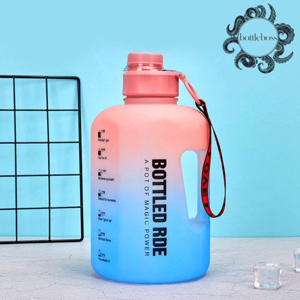 Bottle Boss Bottleboss Damacana Motivasyon Matarası Çevir Aç Sızdırmaz Kapak Tasarımlı 2 Litre - Pembe - Mavi Suluk Fiyatı