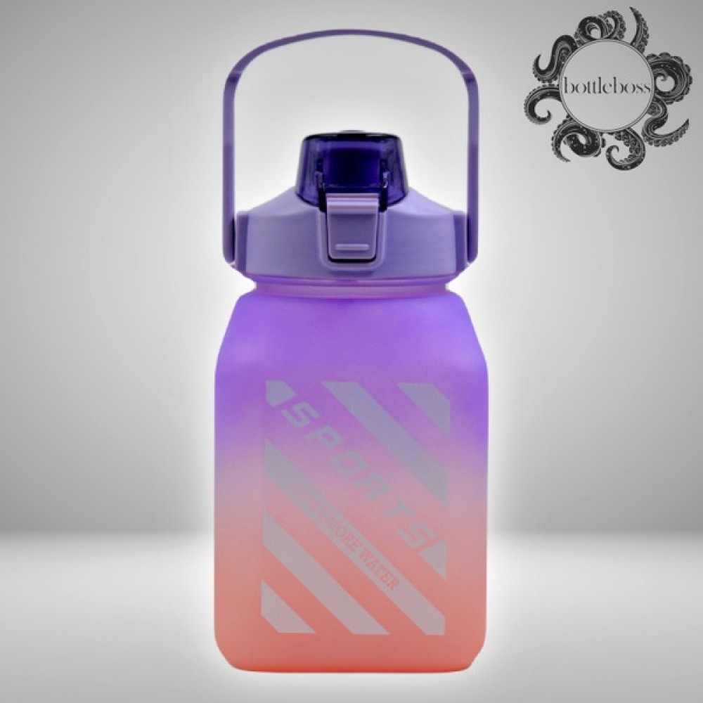 Bottle Boss Bottleboss Kare Spor Model Taşıma Askılı Pipetli Motivasyon Matarası 1,5 Litre Sticker Hediyeli - Mor - Pembe Suluk Fiyatı