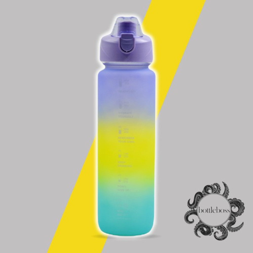 Bottle Boss Pastel Renk Geçişli Sızdırmaz Kapak Motivasyon Matarası - Mor Suluk Fiyatı