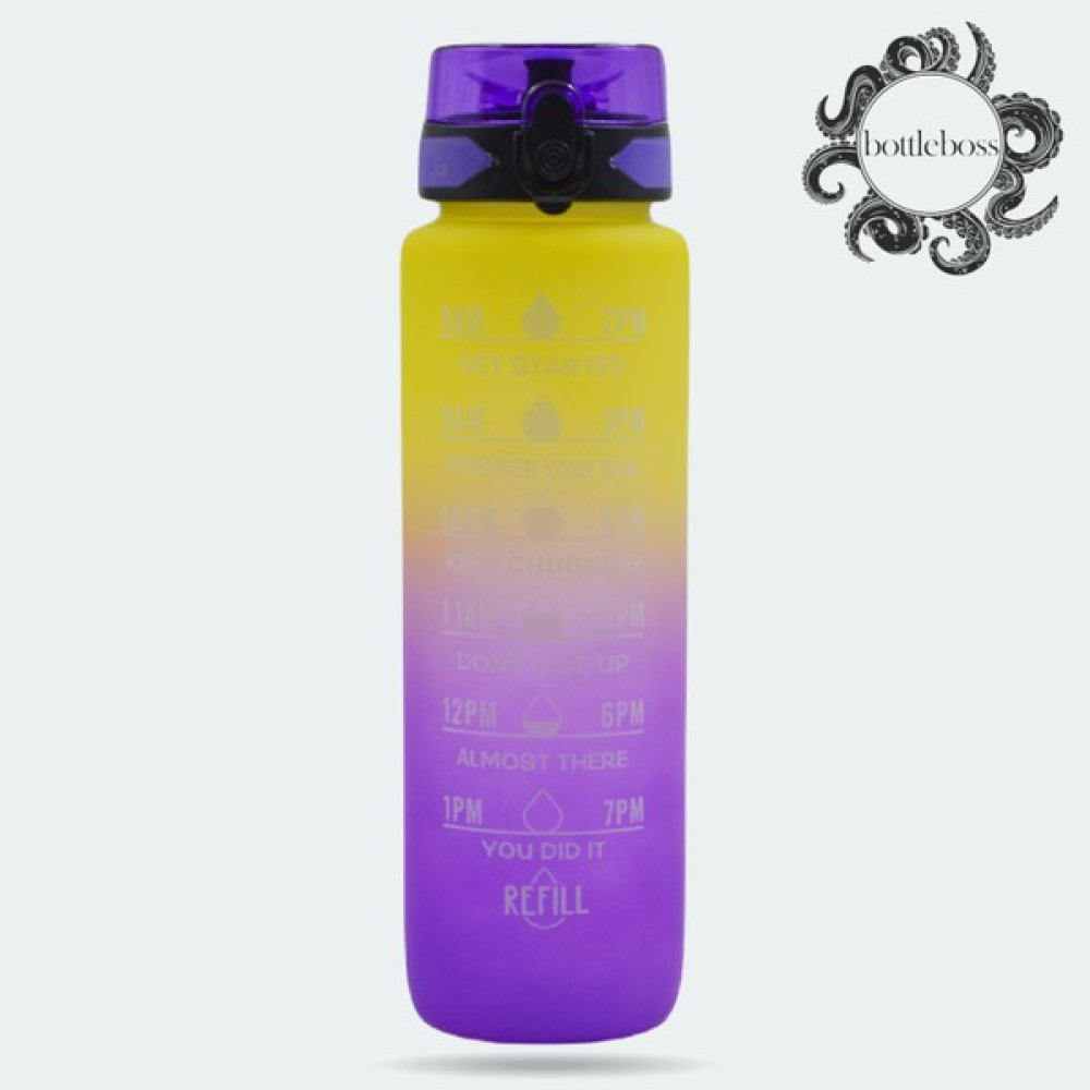 Bottle Boss Renk Geçişli Sızdırmaz Kapak Motivasyon Matarası 1 Lt - Mor - Sarı Oto Boyaları Fiyatı