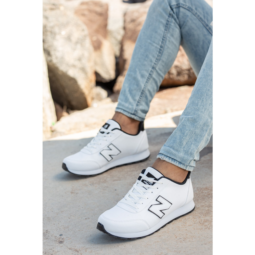 BOUIS Erkek Beyaz Bağcıklı Düz Comfort Rahat Taban Casual Sneaker Esnek Yürüyüş Spor Ayakkabı 43 Beden Spor Ayakkabı Fiyatı