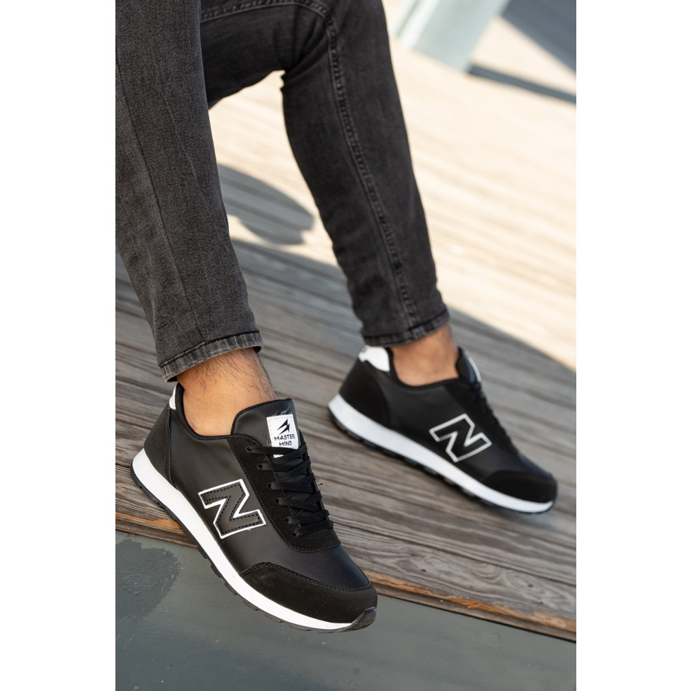BOUIS Erkek Siyah Beyaz Bağcıklı Düz Comfort Rahat Taban Casual Sneaker Yürüyüş Spor Ayakkabı 40 Beden Spor Ayakkabı Fiyatı