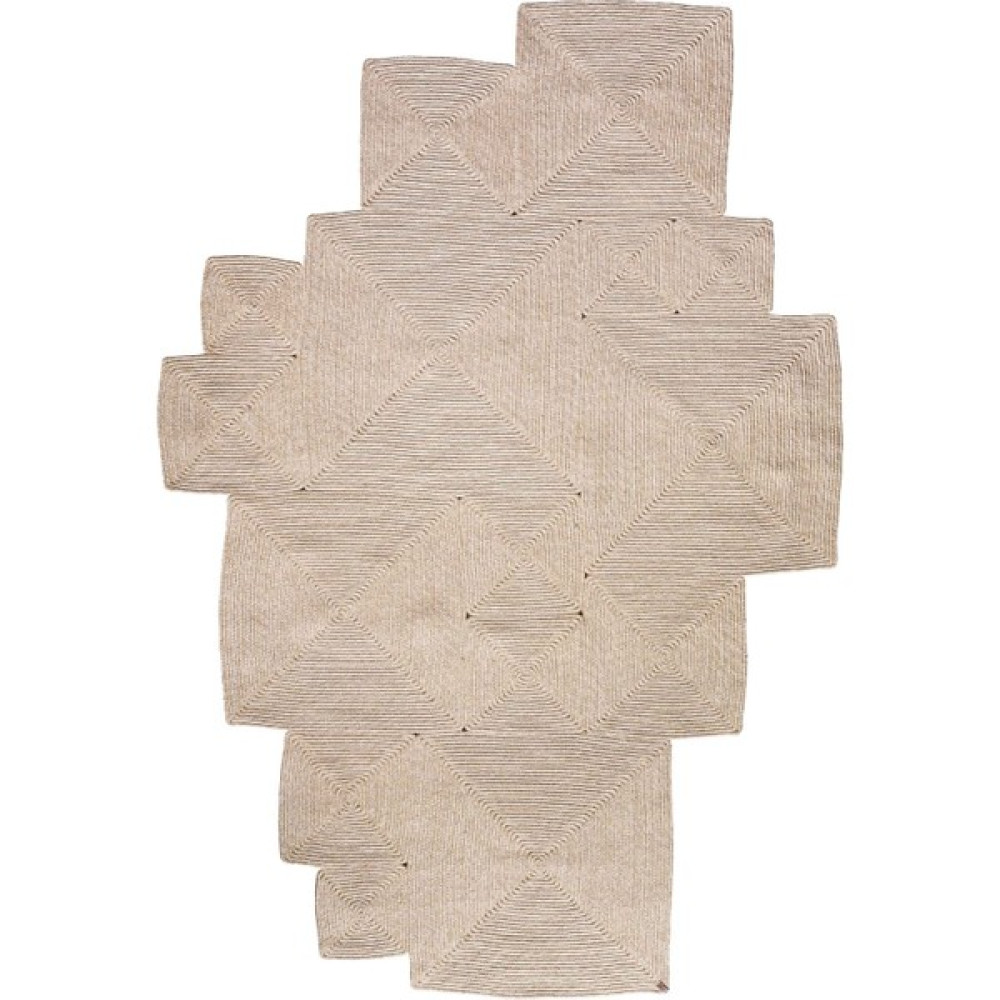 Boulder El Örmesi Kare Bej Pamuklu Yıkanabilir Halı Kilim Balkon Teras Salon Koridor Halısı Hasır Halı 69588 - 120 x 180 Salon Halısı Fiyatı