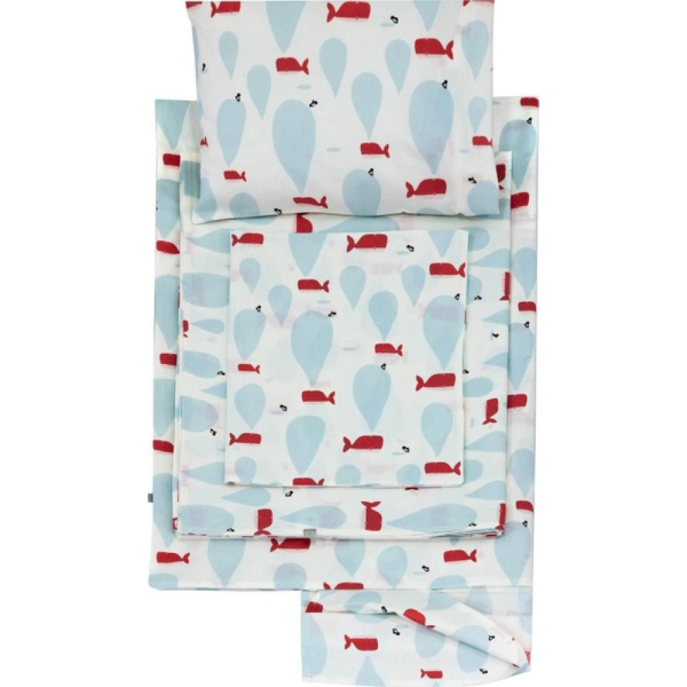 Boumini Bebek Nevresim Takımı Ranforce Kapaklı Nevresim Balina - Kırmızı - 70 x 140 cm Bebek Nevresim Takımı Fiyatı