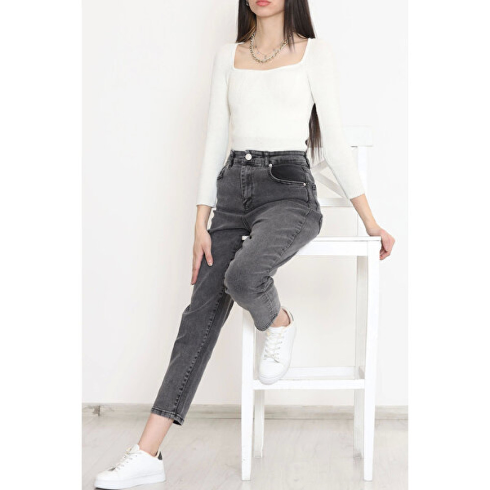 Boutiquality Boyfriend Kot Pantolon Koyugri2 Kadın Pantolon Fiyatı