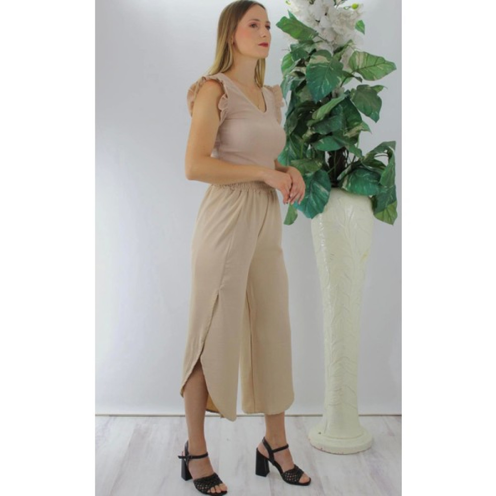 Boutiquality Fırfırlı Kolsuz Bluz Camel Bluz Fiyatı