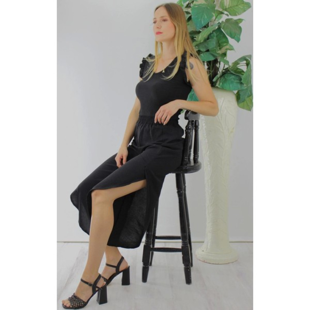 Boutiquality Fırfırlı Kolsuz Bluz Siyah Bluz Fiyatı