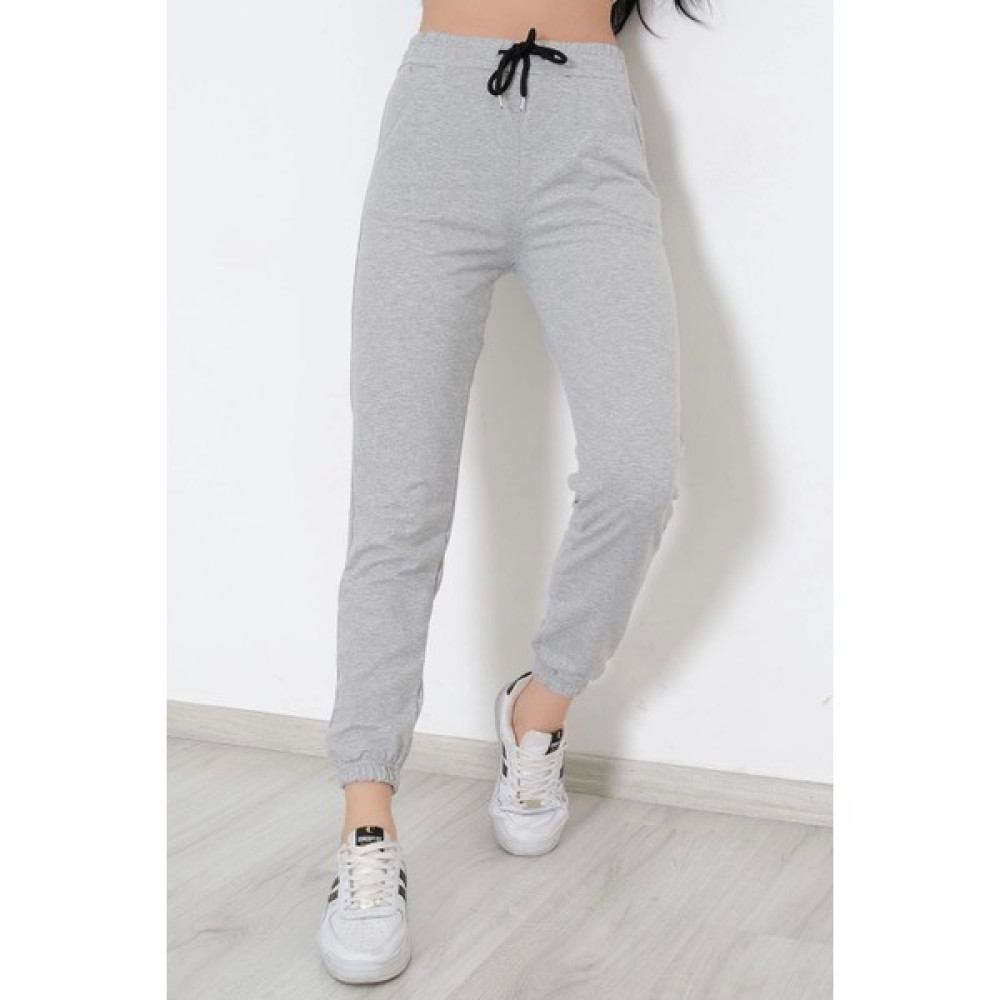 Boutiquality Paça Lastikli Eşofman Altı Gri Kadın Eşofman Fiyatı