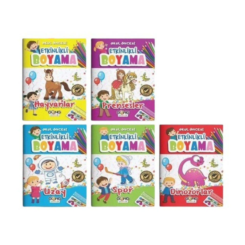 Boyama Kitabı 5'li Set Çocuklar Için Eğlenceli Etkinlik-Pedagog Onaylı Diğer Fiyatı