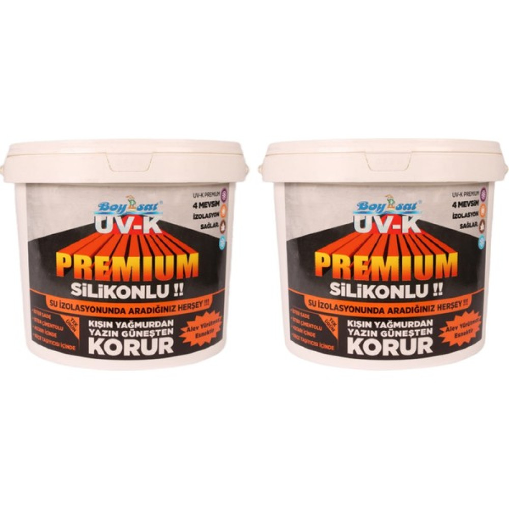 Boysat 2 kg Uv-K Premium Silikonlu Su Izolasyon Boyası Avantajlı 1 kg x 2 Adet Dış Cephe Yalıtım Malzemeleri Fiyatı