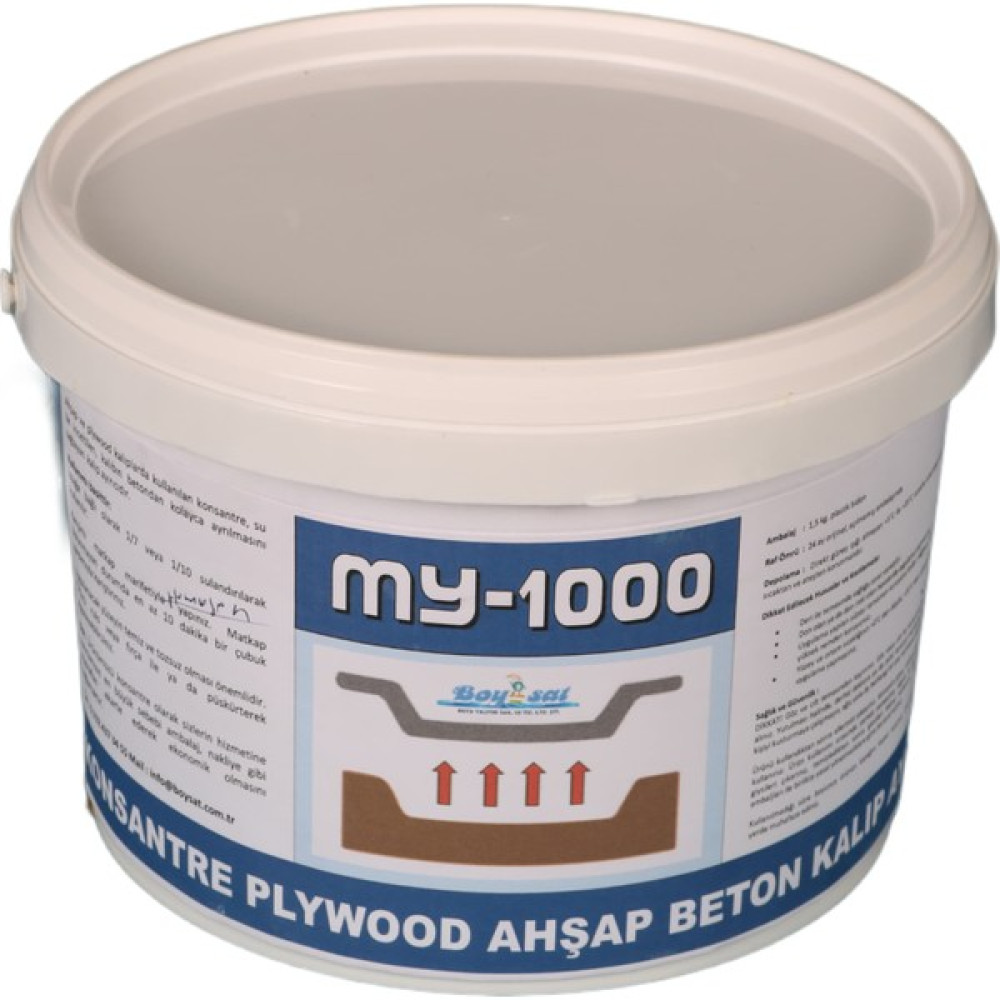 Boysat MY-1000 Konsantre Plywood Ahşap Beton Kalıp Ayırıcı 1.5 kg Dış Cephe Yalıtım Malzemeleri Fiyatı