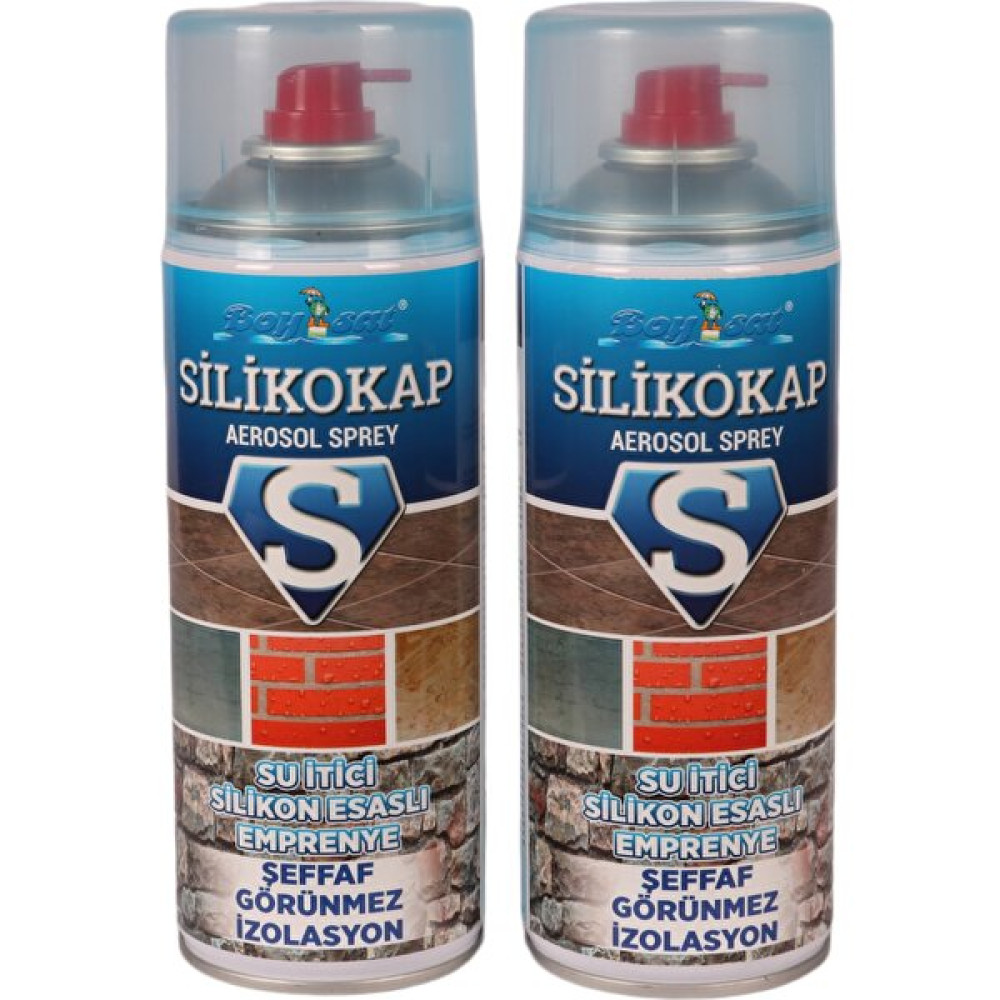 Boysat Silikokap Şeffaf Aerosol Su Izolasyon Spreyi 400 ml x 2 Adet Fırsat Paketi Dış Cephe Yalıtım Malzemeleri Fiyatı