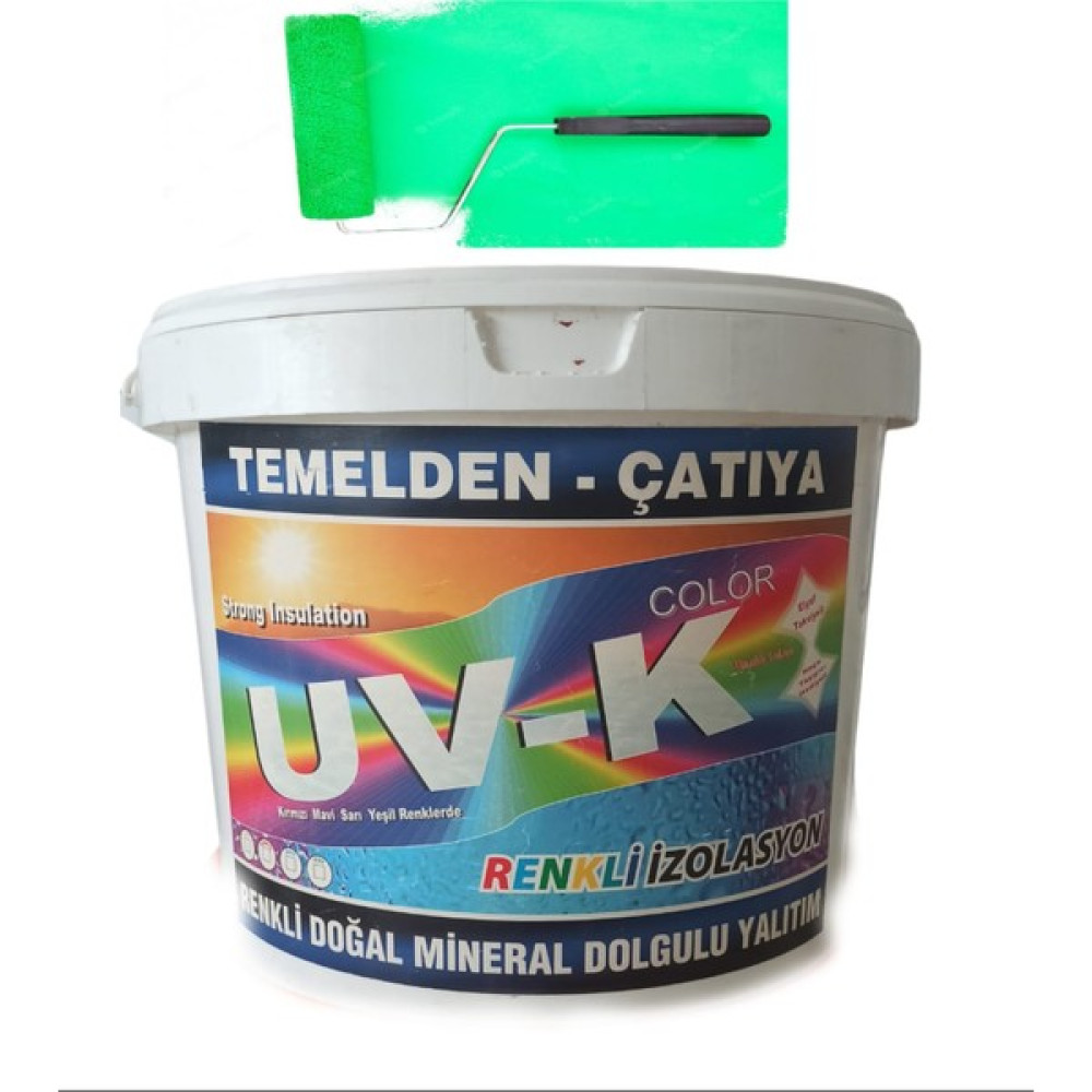 Boysat Uv-K Color / Premium Silikonlu Su Izolasyon Boyası 15 kg Yeşil Dış Cephe Yalıtım Malzemeleri Fiyatı