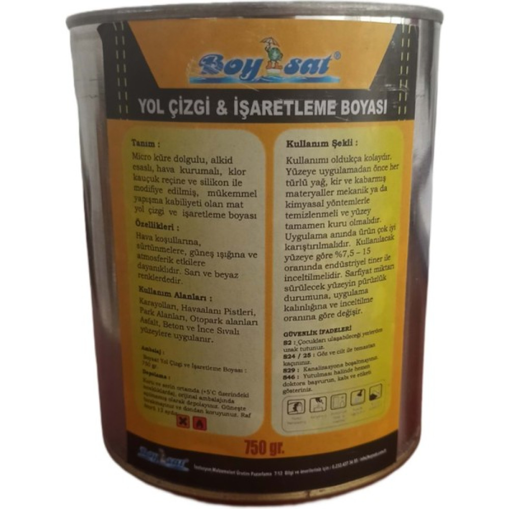 Boysat Yol Çizgi Şerit ve Işaretleme Boyası Beyaz 750 gr Boyalar & Boyacı Aletleri Fiyatı