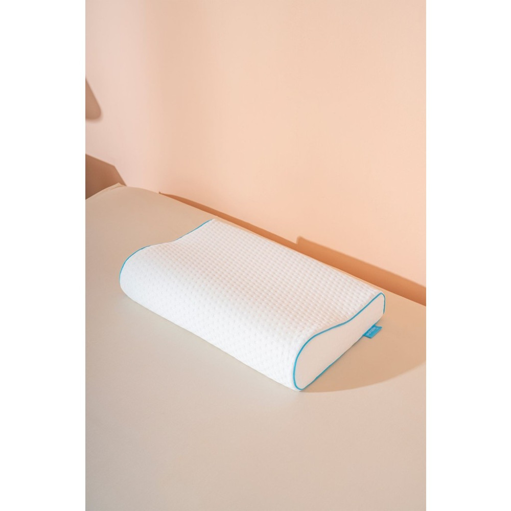 Boyun Destekli Ortopedik Visco Yastık 56X36X11/7 cm - 56 x 36 cm - Beyaz Yastık Fiyatı