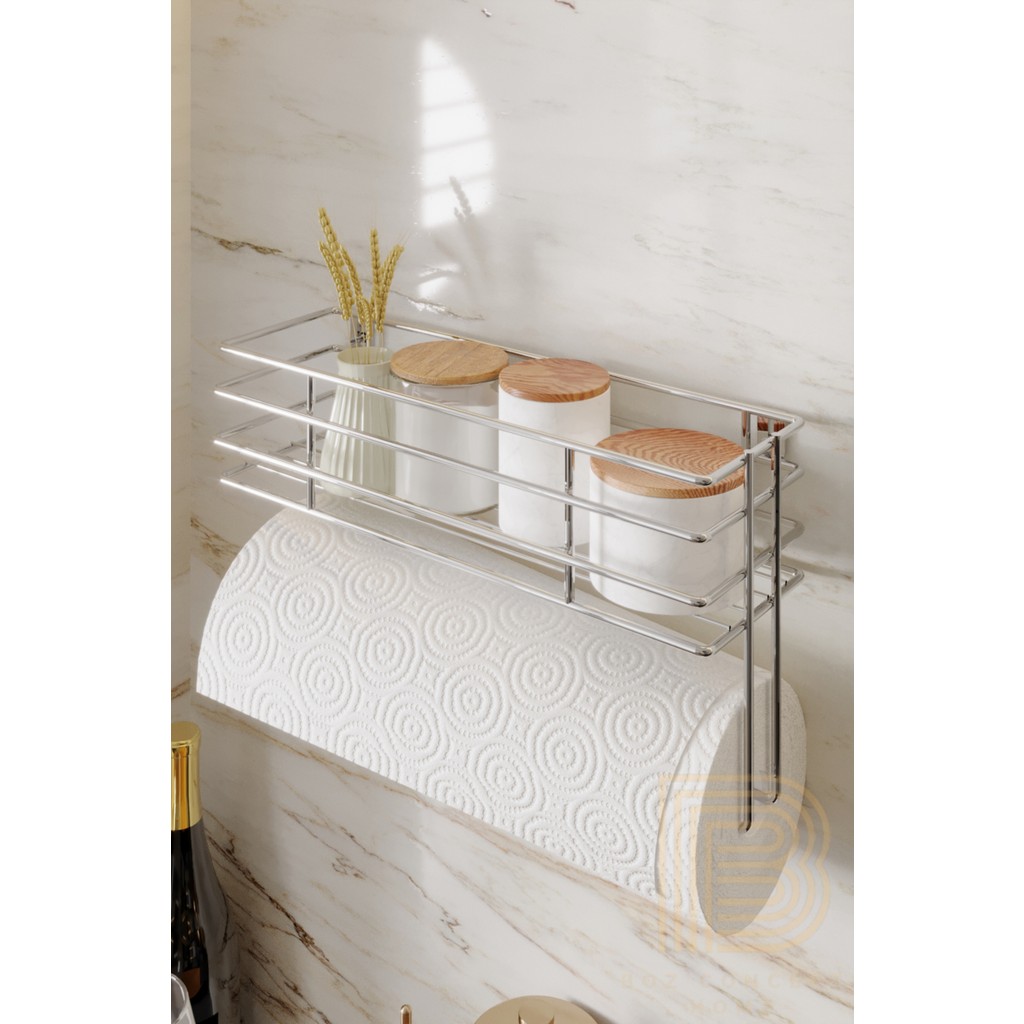 Boz Concept Home Yapışkanlı Paslanmaz Mutfak Rafı Lüks Baharatlık Kağıt Havlu Mutfak Düzenleyici Baharatlık - Gümüş Tuz, Şeker, Baharat Fiyatı
